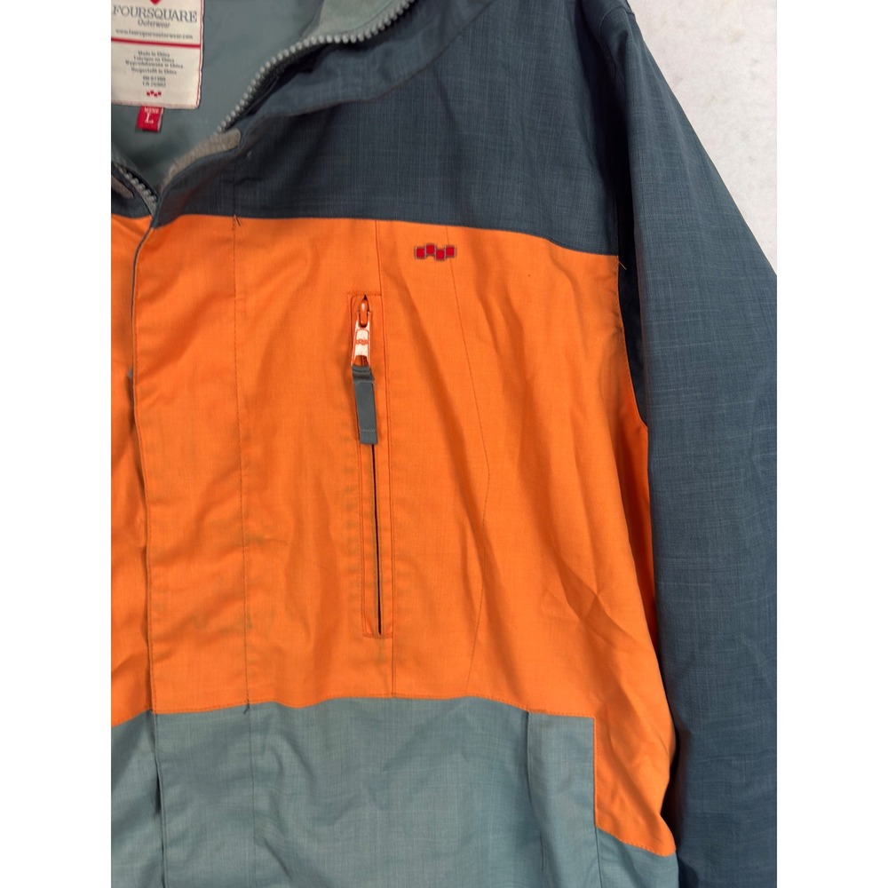 Foursquare Outerwear Mens Snowboard Jacket Large Colorblock Hooded Powder Skirt - Picture 4 of 15